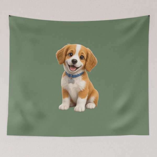 Item preview, Adorable 3D Cartoon Puppy Dog / Cute Happy Spaniel Fluffy Puppy designed and sold by chicworld2026.