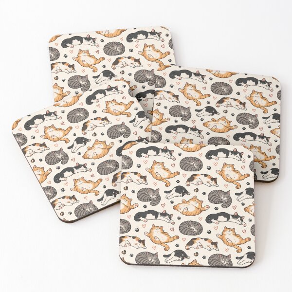 Item preview, Cozy Sleepy Cats Seamless Pattern designed and sold by VibnWalls.