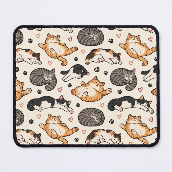 Item preview, Cozy Sleepy Cats Seamless Pattern designed and sold by VibnWalls.