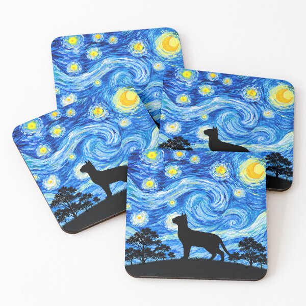 Item preview, Funny Siamese Cat Starry Night Painting Moon Star Mom Dad Kids designed and sold by FurryHavenPH.