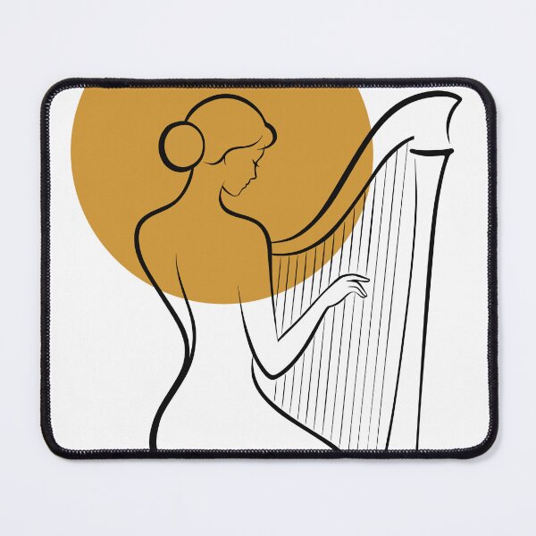 Item preview, Golden Harp Art Print, Elegant Harpist Art, Classical Music Print, Harp Player Gift, Minimalist Music Room Decor, Art Deco Print designed and sold by Studio pod Burom.