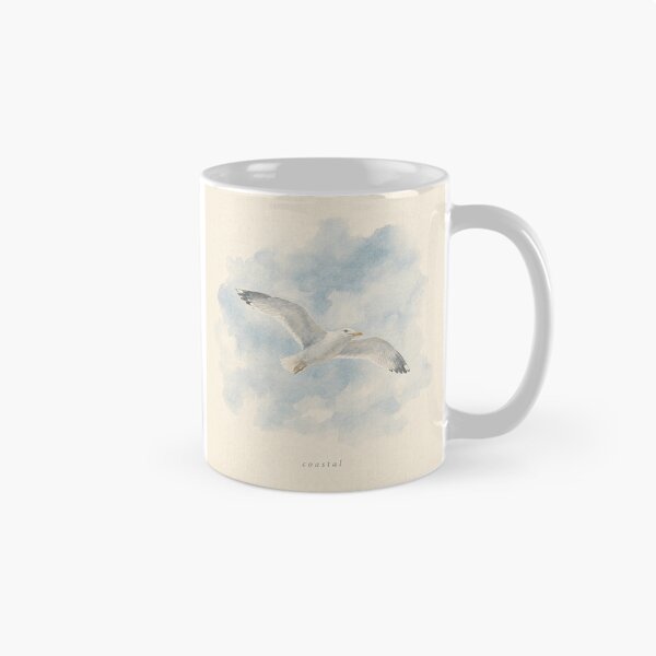 Item preview, Coastal Seagull in Flight Illustration | Coastal Wall Art designed and sold by FixationStudio.