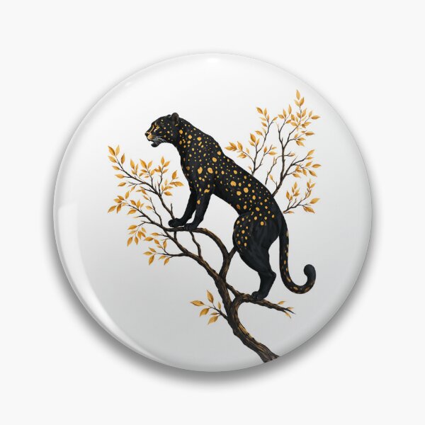 Item preview, Golden Spotted Black Panther Tree Branch Wildlife designed and sold by Moizento.