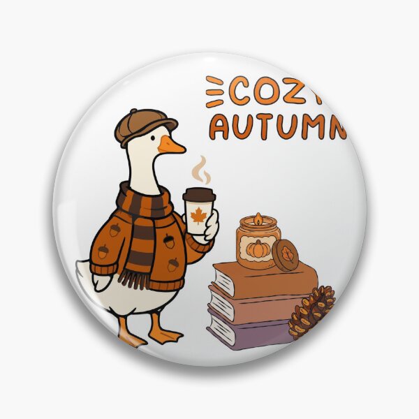 Item preview, Cozy Autumn Goose Drinking Pumpkin Spice Coffee designed and sold by Kriz-Kove.
