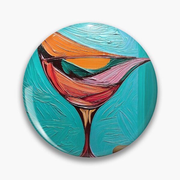Item preview, Martini and Smoking Cigar with Orange and Pink Cocktail Hues Against a Textured Blue Background designed and sold by OlfactoART Studio.