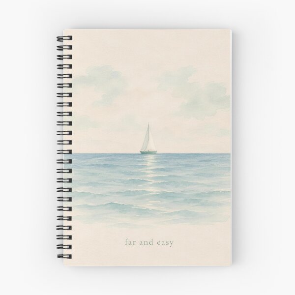 Item preview, Far and Easy Sailboat Illustration | Coastal Wall Art designed and sold by FixationStudio.