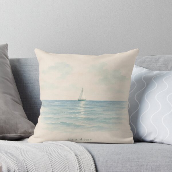 Item preview, Far and Easy Sailboat Illustration | Coastal Wall Art designed and sold by FixationStudio.