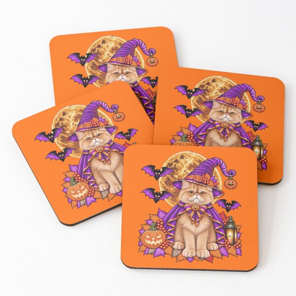Item preview, Orange Persian Cat Halloween Witch Costume & Spooky Pumpkin designed and sold by PixelsPaws.