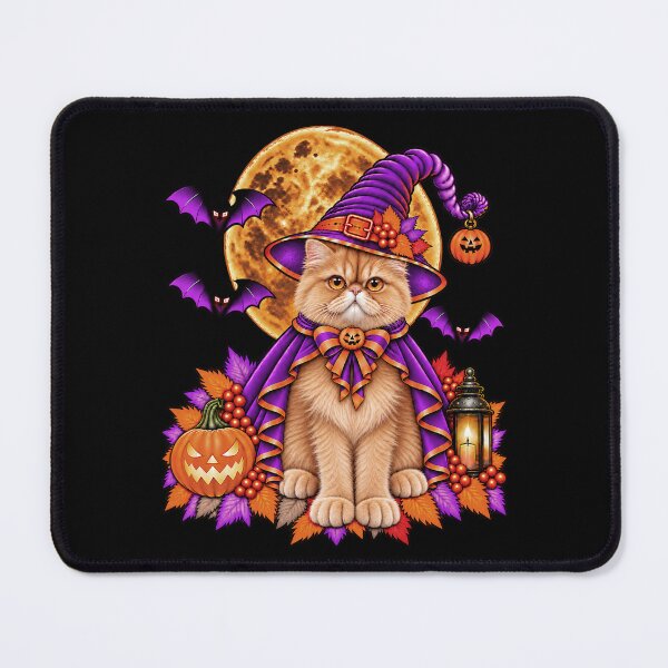 Item preview, Orange Persian Cat Halloween Witch Costume & Spooky Pumpkin designed and sold by PixelsPaws.