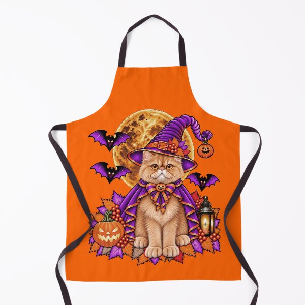 Item preview, Orange Persian Cat Halloween Witch Costume & Spooky Pumpkin designed and sold by PixelsPaws.