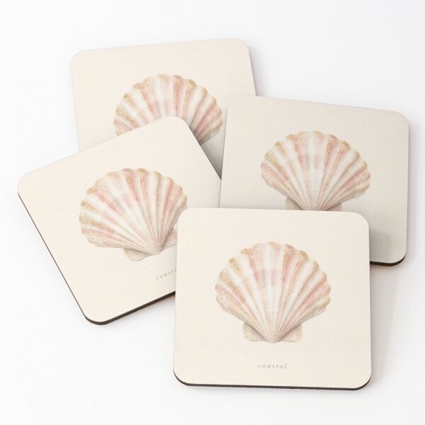 Item preview, Scallop Shell Watercolor Illustration | Coastal Wall Art designed and sold by FixationStudio.