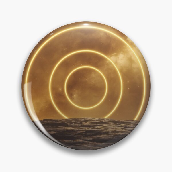 Item preview, Glowing Golden Rings Over Alien Planet Landscape designed and sold by monkeybusiness.pt.