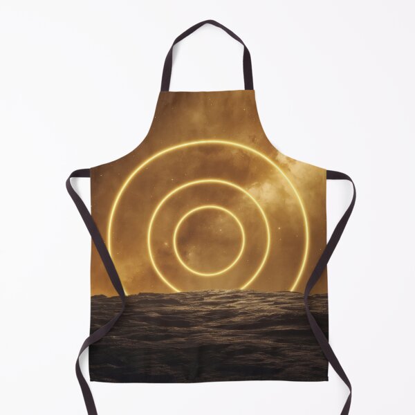 Item preview, Glowing Golden Rings Over Alien Planet Landscape designed and sold by monkeybusiness.pt.
