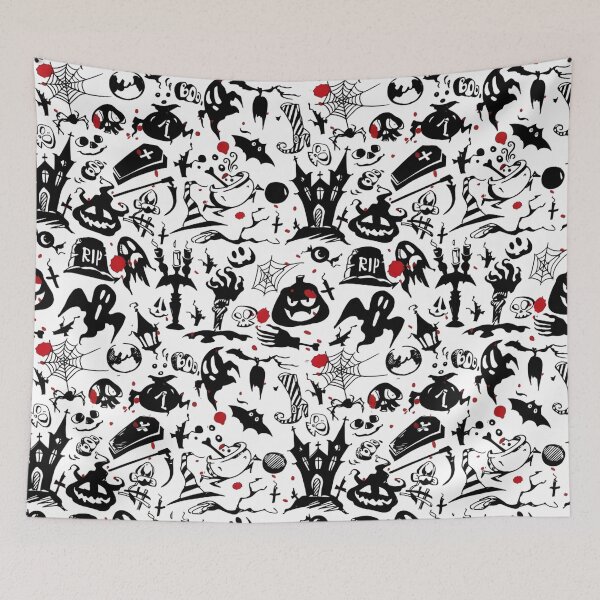 Item preview, Spooky Halloween Doodle Seamless Pattern designed and sold by interdesigner.