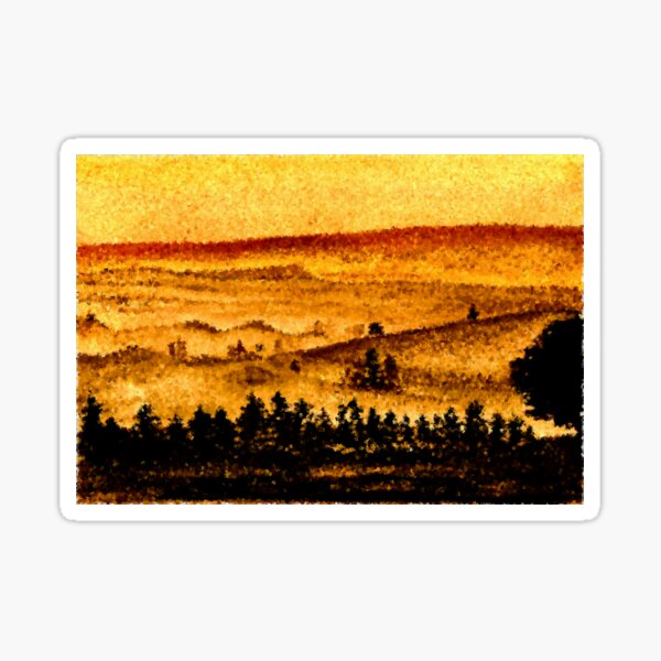 Abstract landscape sunset Sticker