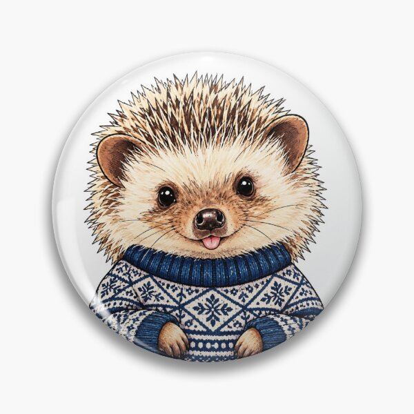 Item preview, Hedgehog wearing a Norwegian sweater designed and sold by Zeewind.