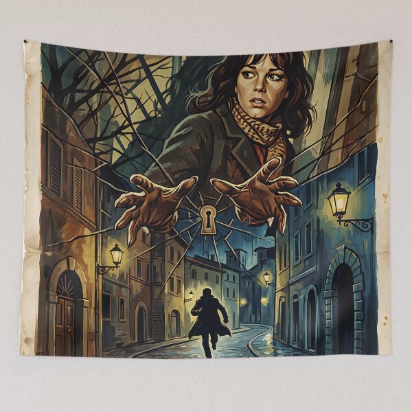 Item preview, vintage italian horror mystery poster "The Glass Gate" designed and sold by aliraweb.