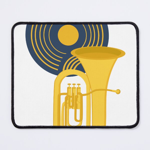Item preview, Golden Tuba & Rhythm | Bauhaus Music Art | Mid Century Modern Brass Instrument Decor | Geometric Tuba Print designed and sold by Studio pod Burom.