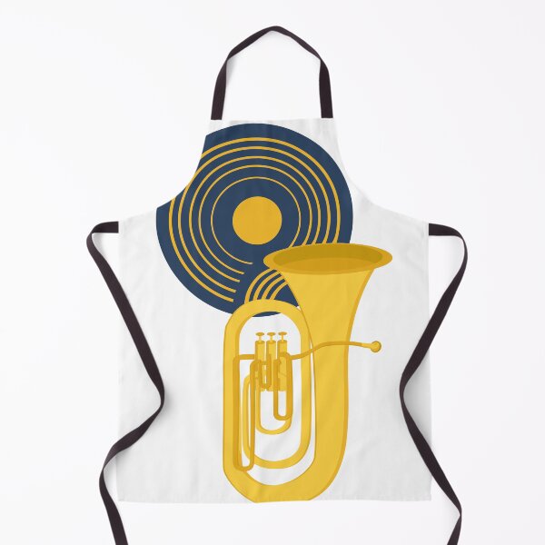 Item preview, Golden Tuba & Rhythm | Bauhaus Music Art | Mid Century Modern Brass Instrument Decor | Geometric Tuba Print designed and sold by Studio pod Burom.