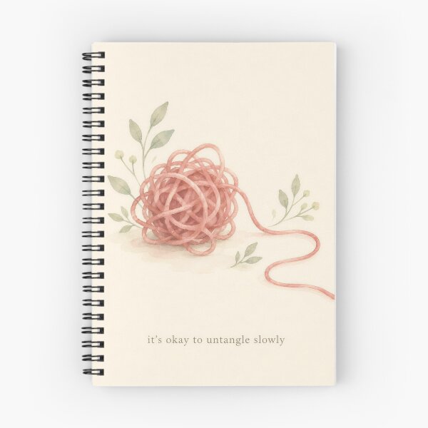 Item preview, Untangle Slowly Tangled Thread Illustration | Mental Health Wall Art designed and sold by FixationStudio.
