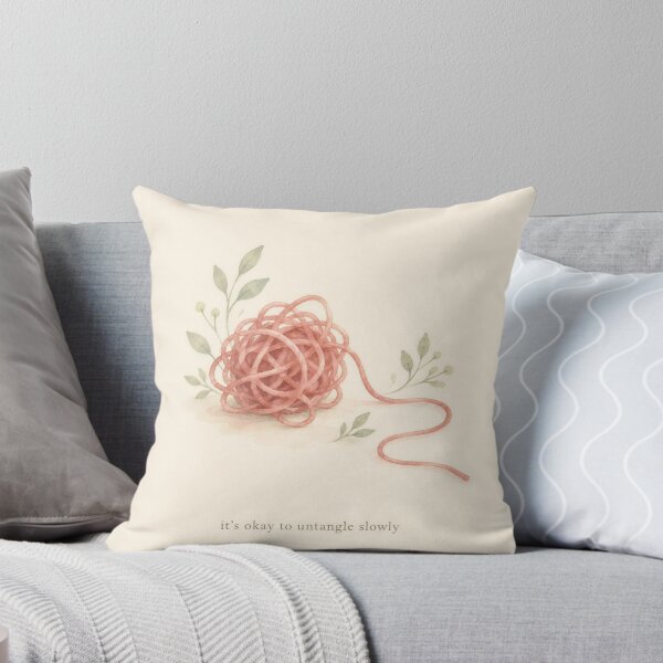 Item preview, Untangle Slowly Tangled Thread Illustration | Mental Health Wall Art designed and sold by FixationStudio.