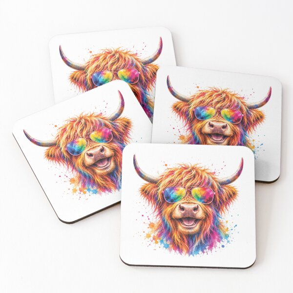 Item preview, Cool Highland Cow Wearing Sunglasses - Abstract Pop Art designed and sold by Collymore.