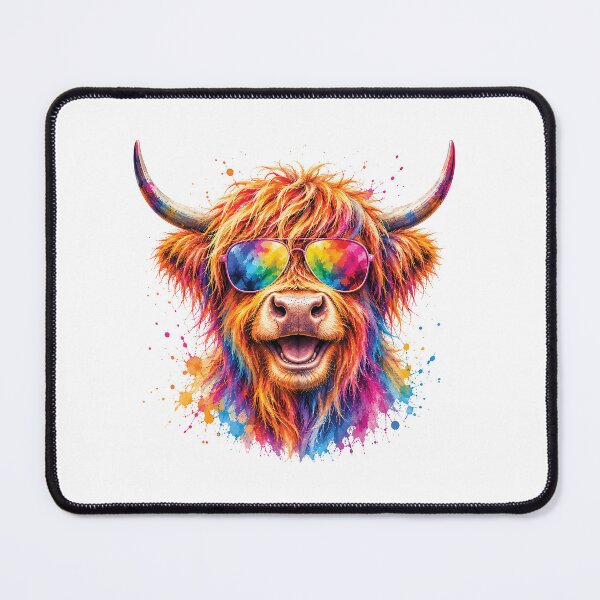 Item preview, Cool Highland Cow Wearing Sunglasses - Abstract Pop Art designed and sold by Collymore.