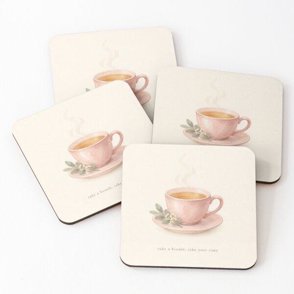 Item preview, Take a Breath Cup of Tea Illustration | Mental Health Wall Art designed and sold by FixationStudio.