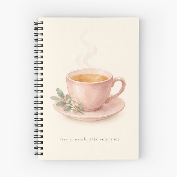 Item preview, Take a Breath Cup of Tea Illustration | Mental Health Wall Art designed and sold by FixationStudio.