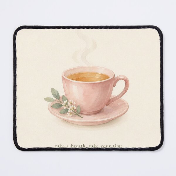 Item preview, Take a Breath Cup of Tea Illustration | Mental Health Wall Art designed and sold by FixationStudio.