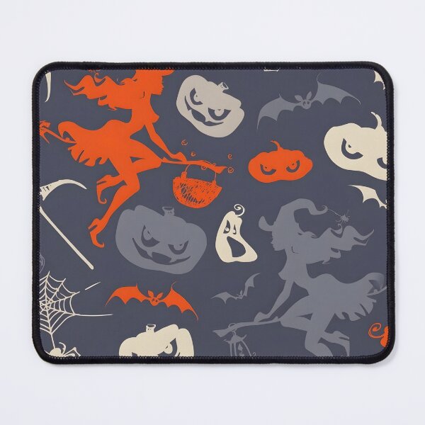 Item preview, Vintage Halloween Seamless Pattern with Flying Witches and Jack-o'-Lanterns designed and sold by interdesigner.