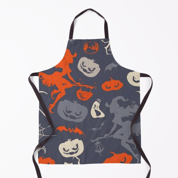 Item preview, Vintage Halloween Seamless Pattern with Flying Witches and Jack-o'-Lanterns designed and sold by interdesigner.