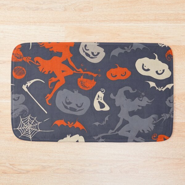 Item preview, Vintage Halloween Seamless Pattern with Flying Witches and Jack-o'-Lanterns designed and sold by interdesigner.