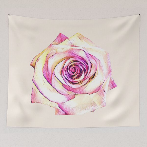 Item preview, Pastel Pink and Cream Stylized Rose Graphic Cutout designed and sold by BalkanBloomArt.