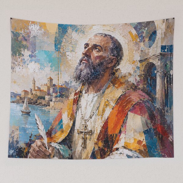 Item preview, Saint Augustine of Hippo Painting – Faith, Philosophy and Wisdom designed and sold by GalleryKauffeld.