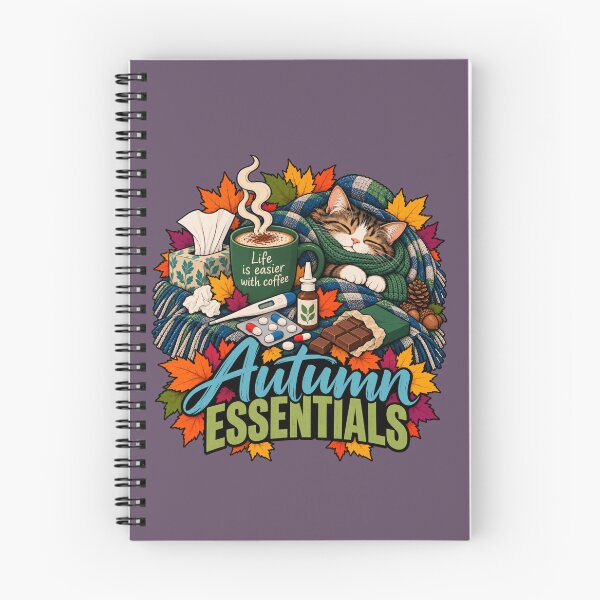 Item preview, Autumn Essentials – Coffee, Cozy Cat & Cold Season Survival designed and sold by Aimetoi.