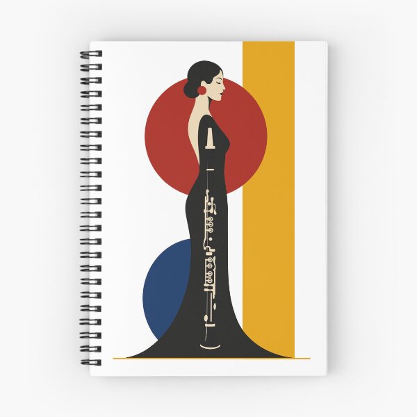 Item preview, Clarinet Nocturne | Elegant Clarinetist Art Print | Art Deco Music Art | Female Musician Print designed and sold by Studio pod Burom.