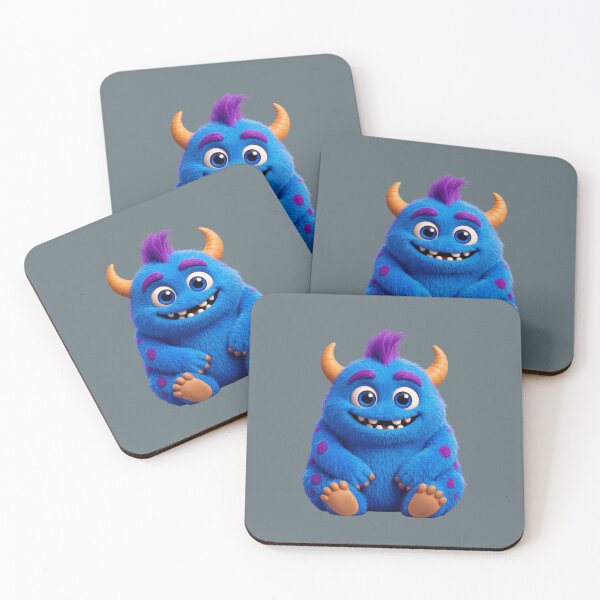 Item preview, Cute Fluffy Blue Monster 3D Art / Adorable Friendly Little Monster designed and sold by chicworld2026.