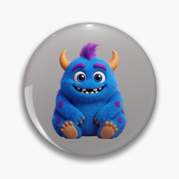 Item preview, Cute Fluffy Blue Monster 3D Art / Adorable Friendly Little Monster designed and sold by chicworld2026.