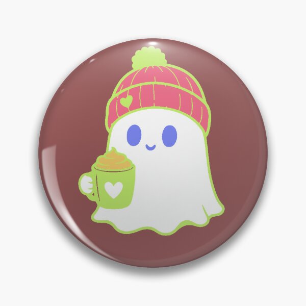 Item preview, Kawaii Ghost with Coffee and Winter Hat - Cozy Halloween designed and sold by AstronautMerch.