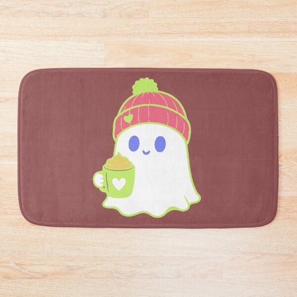 Item preview, Kawaii Ghost with Coffee and Winter Hat - Cozy Halloween designed and sold by AstronautMerch.