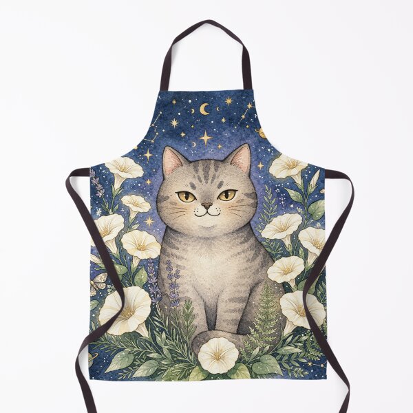 Item preview, Celestial Cat Floral Night designed and sold by Iampoji.