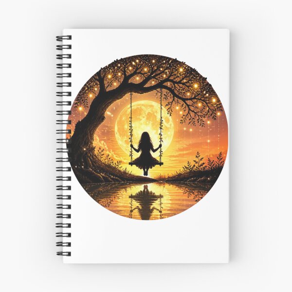 Item preview, Magical Girl on Swing Under Full Moon Aesthetic designed and sold by CreativeOlga.