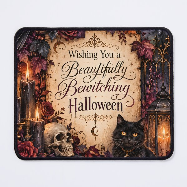 Item preview, Beautifully Bewitching Halloween – Gothic Raven, Black Cat & Haunted Castle designed and sold by blankTeeShirt.
