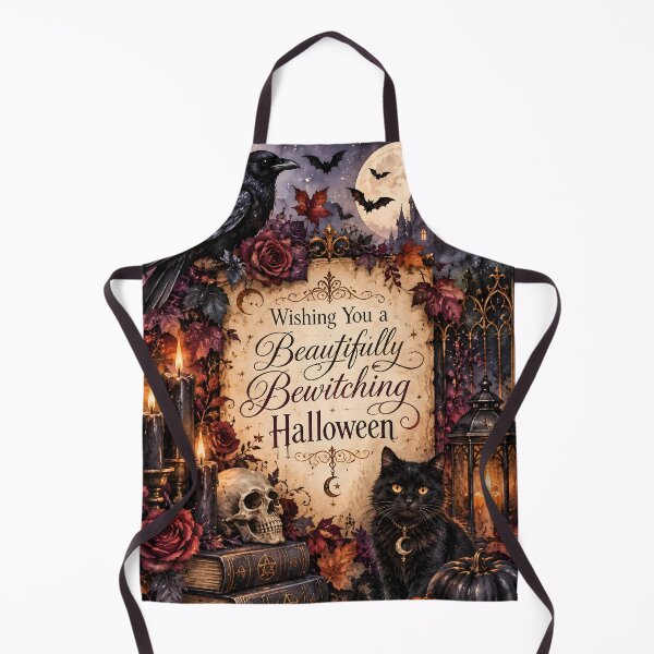 Item preview, Beautifully Bewitching Halloween – Gothic Raven, Black Cat & Haunted Castle designed and sold by blankTeeShirt.