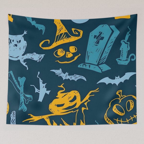 Item preview, Spooky Hand-Drawn Halloween Seamless Pattern designed and sold by interdesigner.