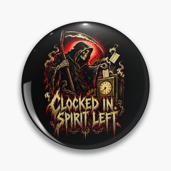 Item preview, Clocked In Spirit Left Grim Reaper Metal Shirt designed and sold by Tong4130.