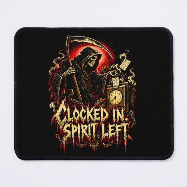 Item preview, Clocked In Spirit Left Grim Reaper Metal Shirt designed and sold by Tong4130.