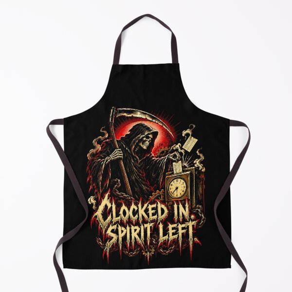 Item preview, Clocked In Spirit Left Grim Reaper Metal Shirt designed and sold by Tong4130.