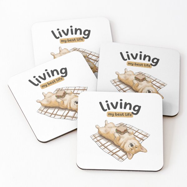 Item preview, Cute Lazy Dog Relaxing with Sandwich – Cozy Funny Pet Illustration designed and sold by Everyday Vibe Studio.